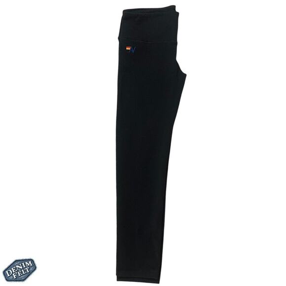 Aviator Nation Women’s Black Pull On Grey Bolt Cropped Athletic Hi-Rise Legging - Picture 8 of 13